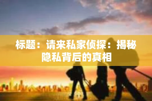 标题：请来私家侦探：揭秘隐私背后的真相