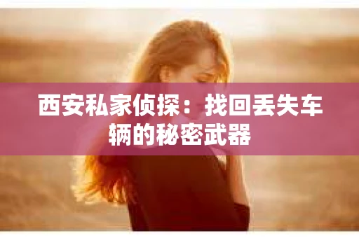 西安私家侦探：找回丢失车辆的秘密武器