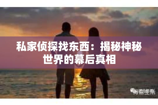 私家侦探找东西：揭秘神秘世界的幕后真相