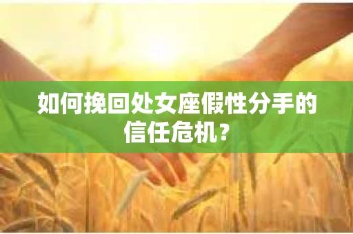 如何挽回处女座假性分手的信任危机？